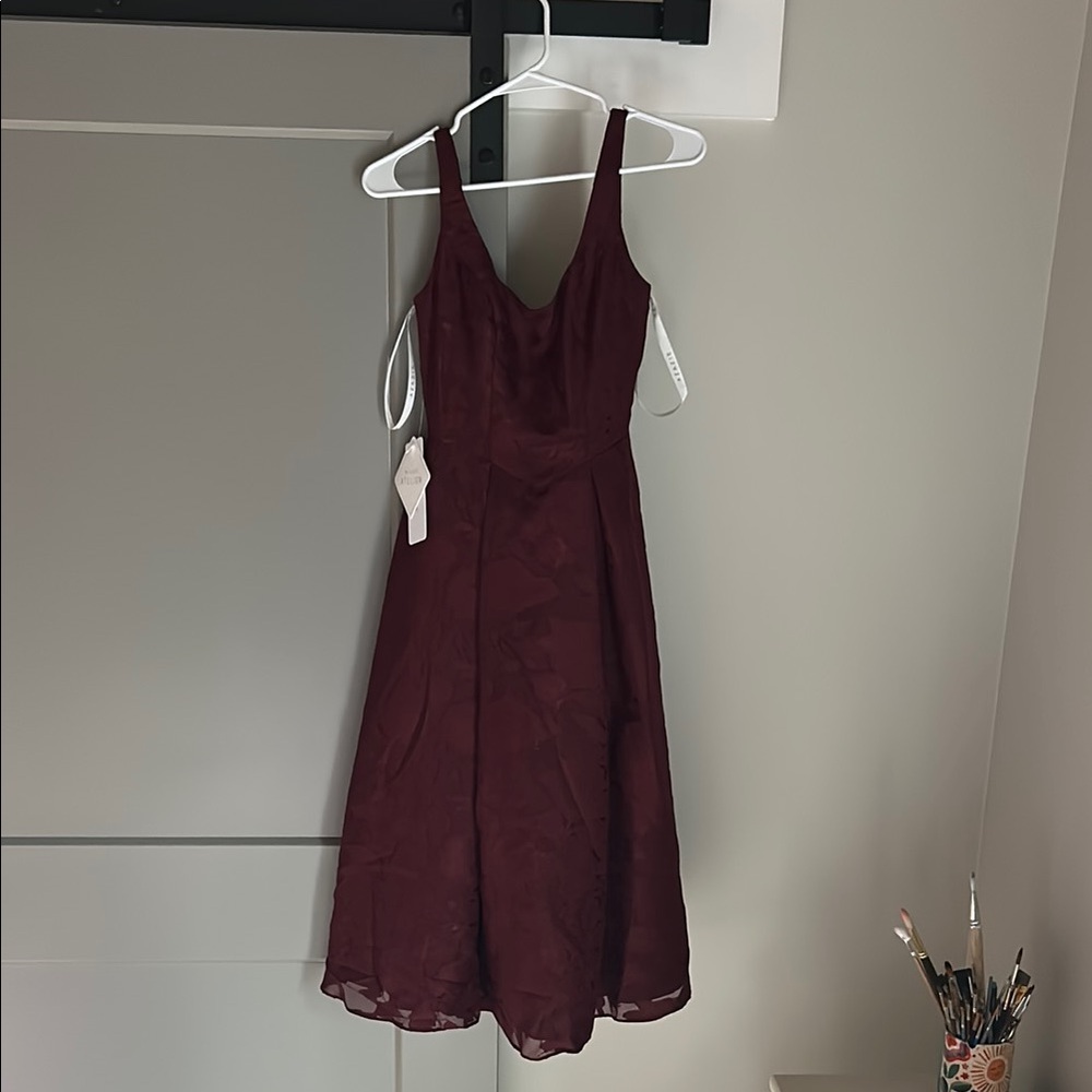 Atelier Sona Deep Red Midi Dress